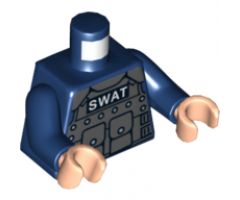 Torso Batman Body Armor with 'SWAT' Pattern / Dark Blue Arms / Light Nougat Hands