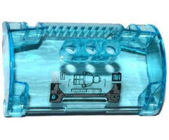 Cylinder Half 3 x 5 x 8 with Pin Holes with Minifigure, Bar Code and Lock Pattern (Sticker) - Set 70169