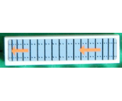 Tile 1 x 4 with Black Lines and Dots and Two Orange Arrows Pattern (Sticker) - Set 7645
