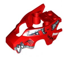 Riding Cycle Flywheel Fairing Wolf Shape with Fangs and Silver and White Pattern (70113)