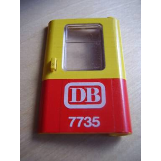 Door 1 x 4 x 5 Train Right with Red Bottom Half and 'DB 7735' Pattern (Sticker) - Set 7735
