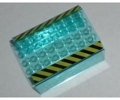 Aircraft Fuselage Angular Top 6 x 8 x 4 with Black and Yellow Danger Stripes Pattern on Both Sides (Stickers) - Set 7775
