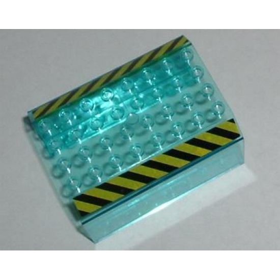 Aircraft Fuselage Angular Top 6 x 8 x 4 with Black and Yellow Danger Stripes Pattern on Both Sides (Stickers) - Set 7775