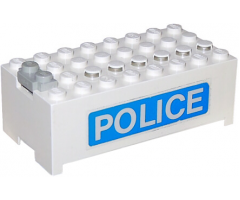 Electric, Battery Box 9V Small Without Battery Cover with 'POLICE' Pattern on Both Sides (Stickers) - Set 6450