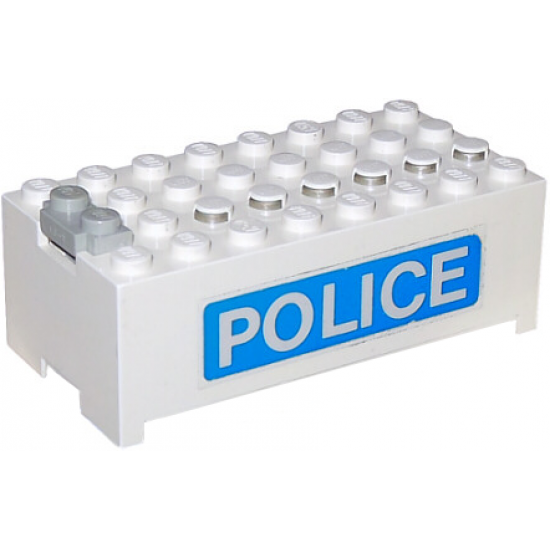 Electric, Battery Box 9V Small Without Battery Cover with 'POLICE' Pattern on Both Sides (Stickers) - Set 6450