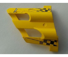 Technic, Panel Fairing # 2 Large Short, Large Holes, Side B with Checkered Flags and Number '1' Pattern (Sticker) - Set 8445