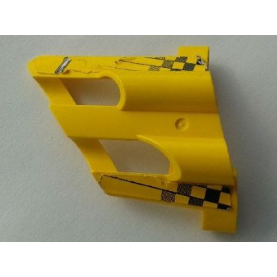 Technic, Panel Fairing # 2 Large Short, Large Holes, Side B with Checkered Flags and Number '1' Pattern (Sticker) - Set 8445