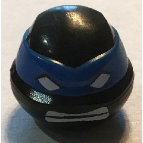 Minifigure, Head, Modified Ninja Turtle with Blue Mask and Teeth Pattern (Shadow Leonardo)