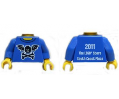 Torso Bat Wings and Crossbones Front, 2011 The LEGO Store South Coast Plaza Back Pattern / Black Arms / Yellow Hands