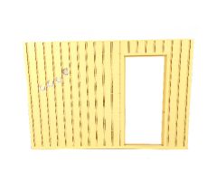 Scala Wall, Vertical Grooved 40 x 2 x 22 2/3 with Door, with Stripe White on Medium Orange Pattern