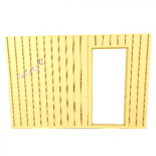 Scala Wall, Vertical Grooved 40 x 2 x 22 2/3 with Door, with Stripe White on Medium Orange Pattern