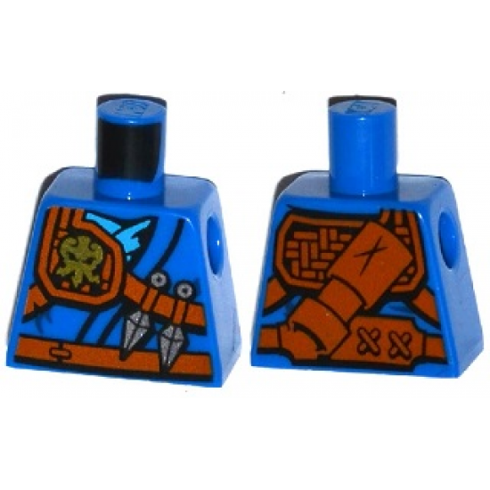 Torso Ninjago Robe with Belt, Knife, Scabbard and Lightning Power Emblem Pattern