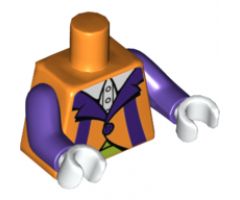 Torso Jacket with White Collar, Dark Purple Lapels and Stripes, Lime Cummerbund Pattern / Dark Purple Arms / White Hands