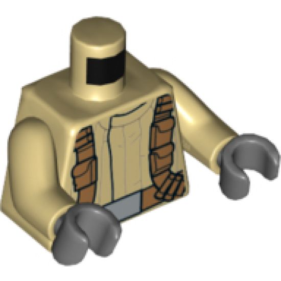 Torso SW Mandarin Collar, Dark Orange Utility Belts Pattern (SW Resistance Trooper) / Tan Arms / Dark Bluish Gray Hands