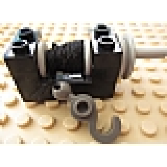 String Reel / Winch 2 x 4 x 2 (Light Gray Drum) with String and Dark Gray Hook with Tow Ball