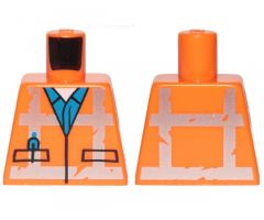 Torso Safety Vest with Reflective Worn Crossed Stripes over Blue Shirt Pattern