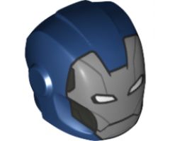 Minifigure, Headgear Helmet Armor Plates and Ear Protectors with Silver Faceplate, White Eyes, Pearl Dark Gray Temple and Cheek Panels Pattern