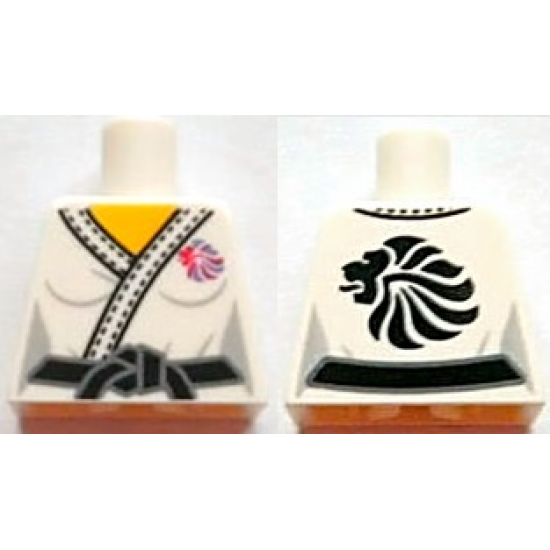 Torso Judo Kimono with Black Belt and Team GB Logo Pattern