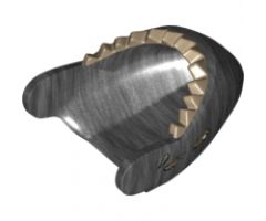 Animal, Body Part Shark Head with Teeth Dark Tan and White Eyes and Dark Tan Sinew Ghost / Zombie Pattern