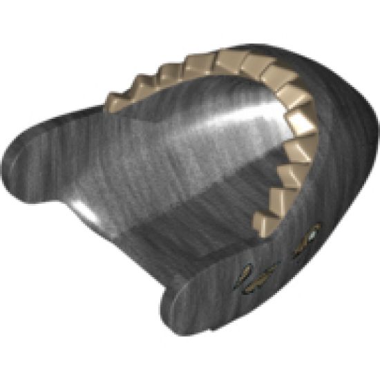 Animal, Body Part Shark Head with Teeth Dark Tan and White Eyes and Dark Tan Sinew Ghost / Zombie Pattern