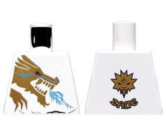 Torso Ninjago Gold Dragon Front and Gold Lion and 'ZANE' Back Pattern