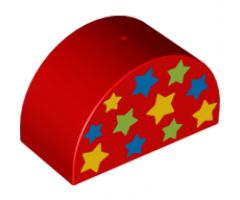 Duplo, Brick 2 x 4 x 2 Curved Top with 11 Stars Pattern