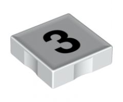Duplo, Tile 2 x 2 with Black Number 3 Pattern