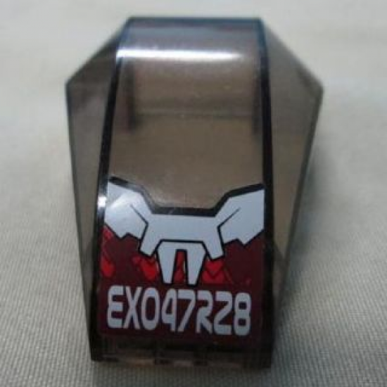 Windscreen 6 x 4 x 2 Wedge Curved with 'EXO47R28' Pattern (Sticker) - Set 8111