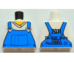 Torso V-Neck Shirt with Blue Overalls Front, 2011 The LEGO Store Pleasanton, CA Back Pattern
