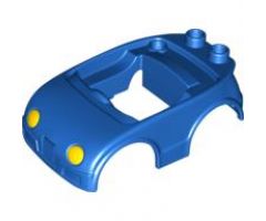 Duplo, Vehicle Car Body with 2 Studs on Back and Yellow Headlights Pattern (fits over Car Base 2 x 4)