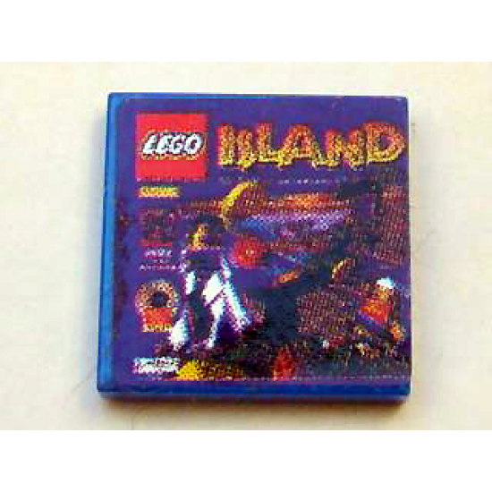 Tile 2 x 2 with LEGO Island Game Pattern (Sticker) - Set 3142