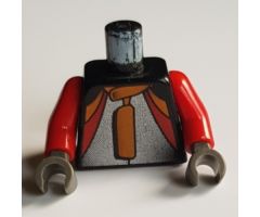Torso Racers Jacket with Orange, Red, Silver Pattern / Red Arms / Dark Gray Hands
