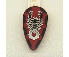Minifigure, Shield Ovoid with Black and Silver Vladek Scorpion Pattern