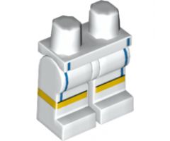 Hips and Legs with Yellow Stripe and Blue Vertical Lines Pattern