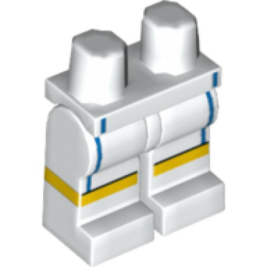 Hips and Legs with Yellow Stripe and Blue Vertical Lines Pattern