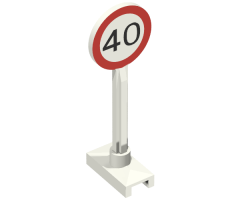 Road Sign Round with 40 Pattern