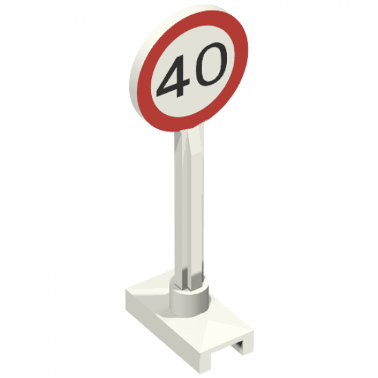 Road Sign Round with 40 Pattern