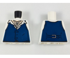 Torso Shirt with Dark Blue Vest, Claw Necklace on Light Nougat Neck Pattern