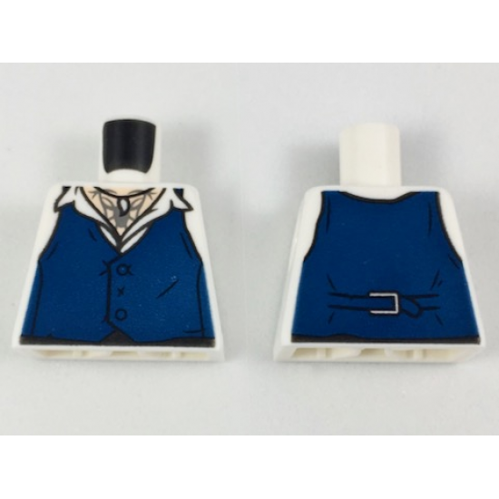 Torso Shirt with Dark Blue Vest, Claw Necklace on Light Nougat Neck Pattern
