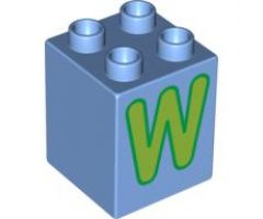 Duplo, Brick 2 x 2 x 2 with Letter W Pattern