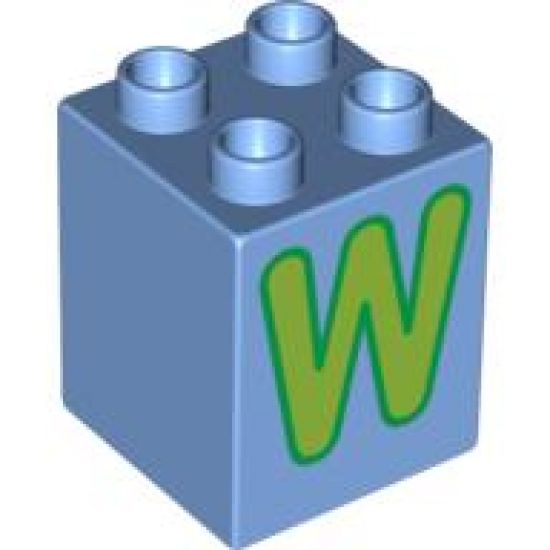 Duplo, Brick 2 x 2 x 2 with Letter W Pattern