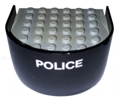 Boat Hull Smooth Stern 6 x 6 x 3 1/3, Deck Color Light Gray with 'POLICE' Pattern (Sticker) - Sets 314-1 / 709-1
