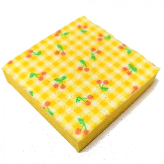 Foam Scala, 7 x 7 Cloth Top Checkered with Cherries Pattern