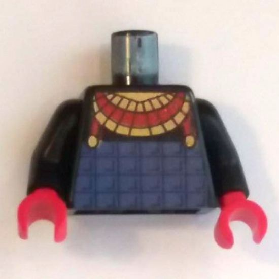 Torso Adventurers Desert Pharaoh Breastplate Pattern (Hotep) / Black Arms / Red Hands