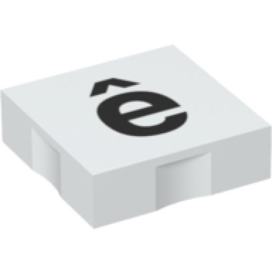 Duplo, Tile 2 x 2 with Black Lowercase Letter e with Circumflex (ê) Pattern