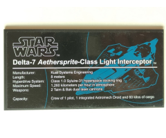 Tile 8 x 16 with Bottom Tubes on Edges with SW Jedi Starfighter Pattern (Sticker) - Set 10215