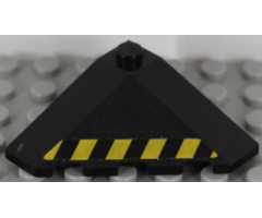 Wedge 4 x 4 (Slope 18 Corner) with Black and Yellow Danger Stripes Pattern Left (Sticker) - Set 7713