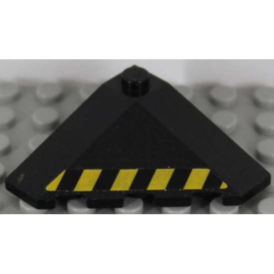 Wedge 4 x 4 (Slope 18 Corner) with Black and Yellow Danger Stripes Pattern Left (Sticker) - Set 7713