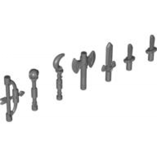 Minifigure, Weapon Pack, Axe, Bow, Knives, Scepters, and Sword, 7 in Bag (Multipack)