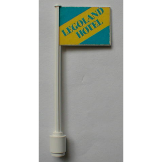 Flag on Flagpole, Straight with 'Legoland HOTEL' Original Pattern (Sticker) - Set 6390